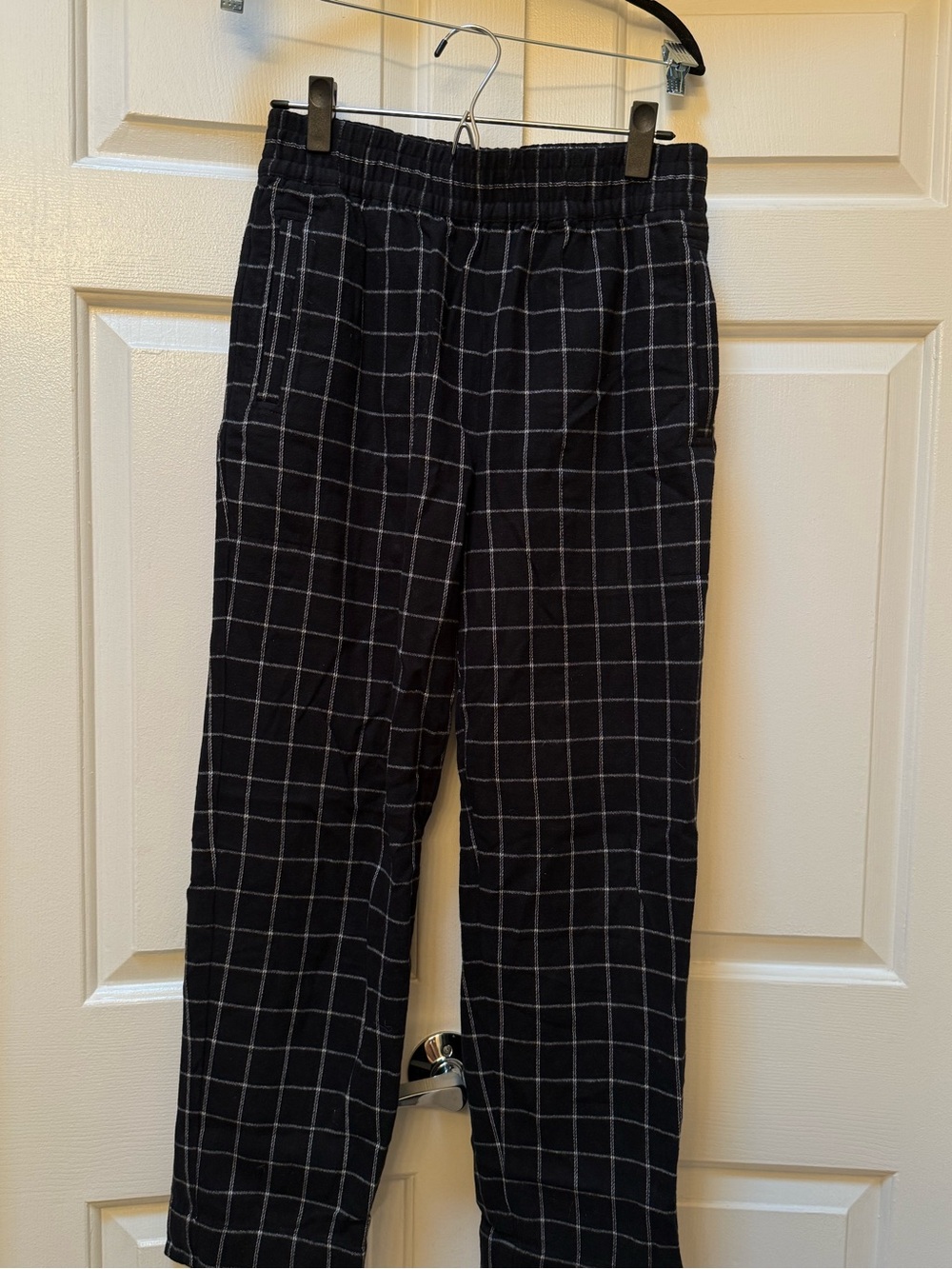 Madewell Black Windowpane Jogger Pants